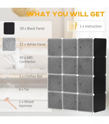 DIY Wardrobe Portable Interlocking Plastic Modular Closet Cube