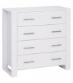 Chest Of 4 Drawers Home Storage Clothes Cabinet Metal Handles White