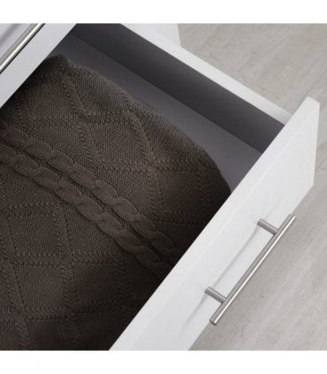 Chest Of 4 Drawers Home Storage Clothes Cabinet Metal Handles White