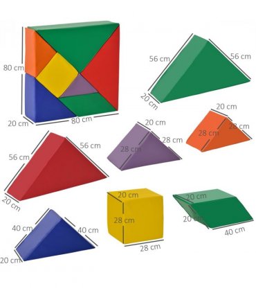 Foam Puzzle Block - 7 Pcs Kids Soft Foam Puzzle Play Blocks Set Learning Toda