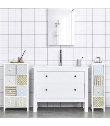 HOMCOM Drawer Cabinet, 4 Drawer Storage Organizer Unit Bathroom Bedroom
