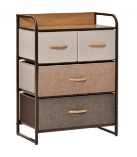 Fabric Chest of Drawers Multi-colored 78.5H x 58W x 29Dcm Solid Metal Frame
