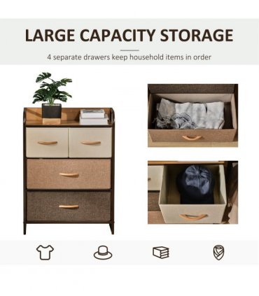 Fabric Chest of Drawers Multi-colored 78.5H x 58W x 29Dcm Solid Metal Frame
