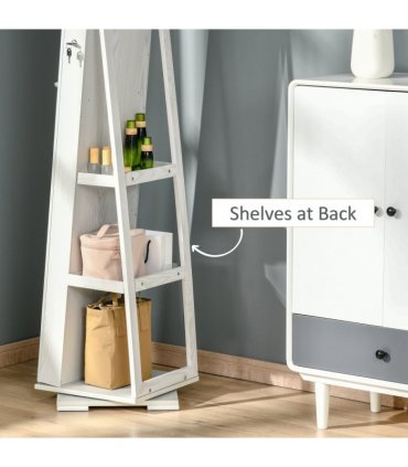 Jewelry Cabinet Full Length Mirror 360??? Swivel Lockable Organizer