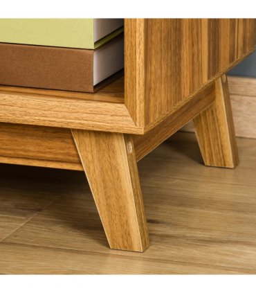 Bedside Table MDF Walnut brown 50H x 40W x 40Dcm Night Stand Drawer Shelf