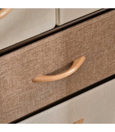 HOMCOM Closet Dresser, Dresser Tower With 5 Linen Fabric Drawers Steel Frame