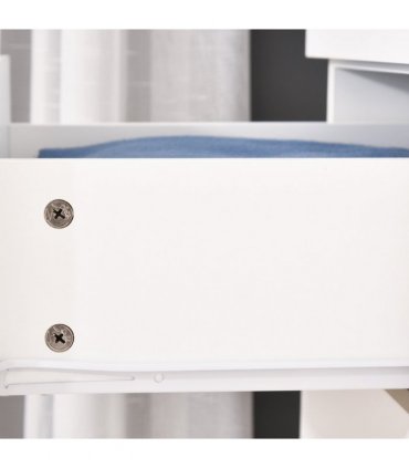 2-Door Wardrobe w/ Adjustable Shelf 3 Drawers for Bedroom, 180cm, White