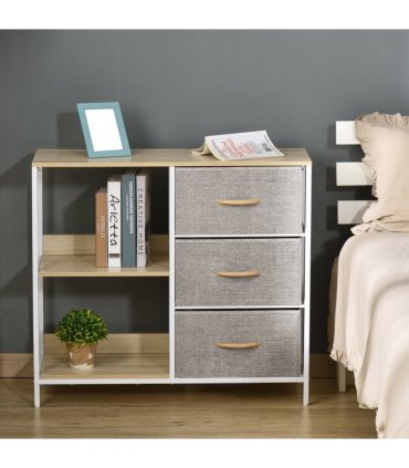 Chest Dresser with 3 Drawers Storage Cabinet Organizer, Beige