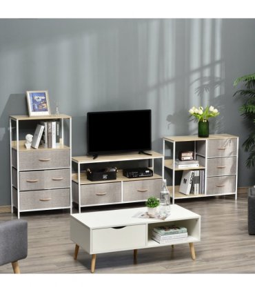 Chest Dresser with 3 Drawers Storage Cabinet Organizer, Beige