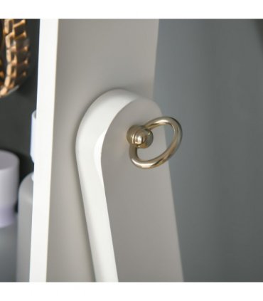 Mirrored Jewellery Cabinet  LED Light Lockable Jewellery Armoire White