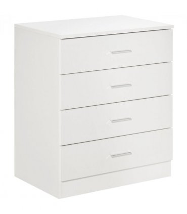 Storage Cabinet Vertical Drawer Chest of 4 w/ Metal Rails Anti-Tip