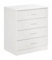 Storage Cabinet Vertical Drawer Chest of 4 w/ Metal Rails Anti-Tip