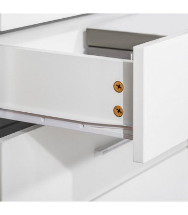 Storage Cabinet Vertical Drawer Chest of 4 w/ Metal Rails Anti-Tip