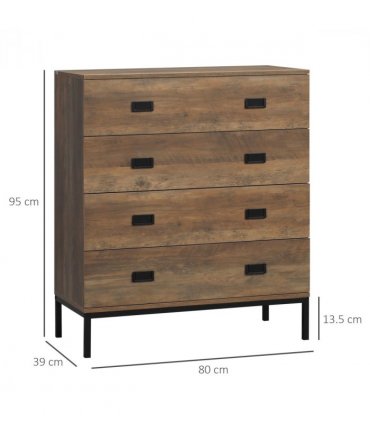 Chest of Drawers, 4 Drawer Unit Storage Chest Bedroom Living Room
