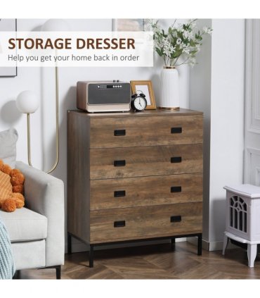 Chest of Drawers, 4 Drawer Unit Storage Chest Bedroom Living Room