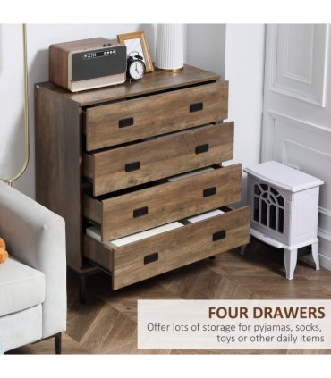 Chest of Drawers, 4 Drawer Unit Storage Chest Bedroom Living Room