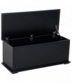 HOMCOM Ottoman Storage Box Chest Cabinet Keepsake With Lid Chipboard Black