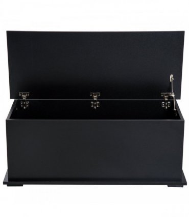 HOMCOM Ottoman Storage Box Chest Cabinet Keepsake With Lid Chipboard Black
