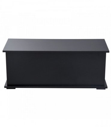 HOMCOM Ottoman Storage Box Chest Cabinet Keepsake With Lid Chipboard Black