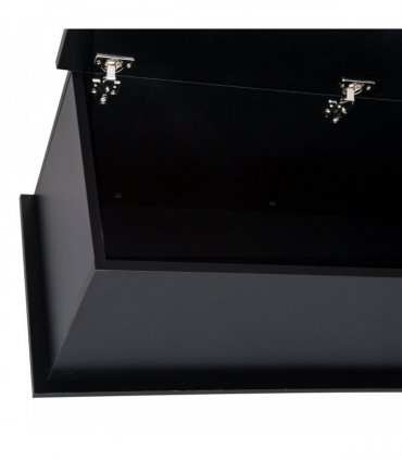HOMCOM Ottoman Storage Box Chest Cabinet Keepsake With Lid Chipboard Black