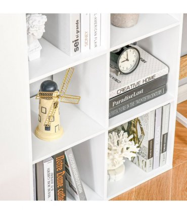 Storage Cabinet Bookcase 6 Cube Organiser Shelves White 91.5H x 61.5W x 29.5Dcm