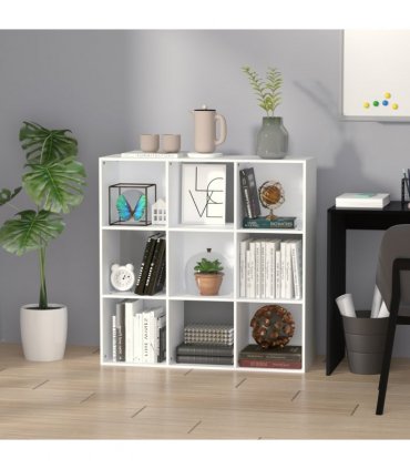 9 Cube Storage Cabinet Bookcase Bookshelf White 91.5L x 29.5W x 91.5H cm