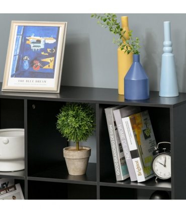 Bookcase 9 Cube Storage Cabinet Bookshelf Black 91.5L x 29.5W x 91.5H cm