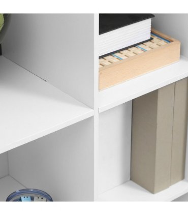 Storage Cabinet with 6 Cubes Closet Organiser with 3-Tier Shelf, White