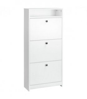 Shoe Storage Cabinet Footwear Organiser Space-saving  3 Drawers -White