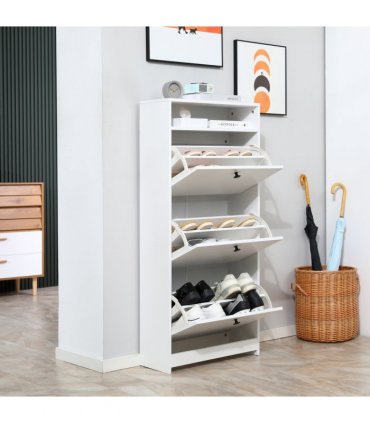 Shoe Storage Cabinet Footwear Organiser Space-saving  3 Drawers -White