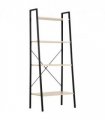 Shelf Unit 4-Tier Minimalistic Ladder Steel Frame Home Display Storage Beige