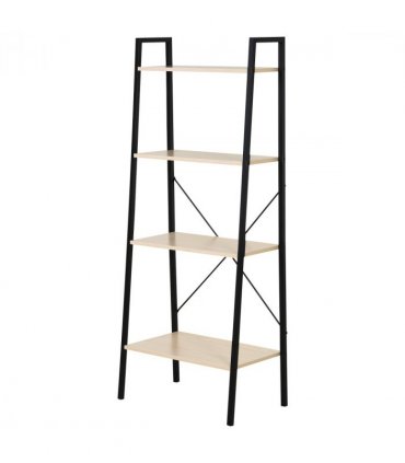 Shelf Unit 4-Tier Minimalistic Ladder Steel Frame Home Display Storage Beige