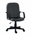 HOMCOM PU Leather Office Chair Swivel  Mid-Back Computer Desk Chair, Black