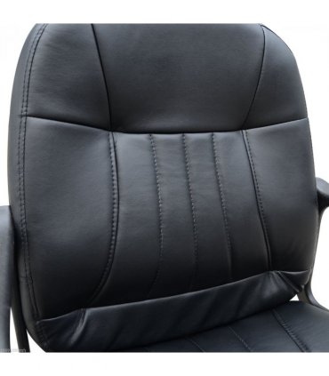 HOMCOM PU Leather Office Chair Swivel  Mid-Back Computer Desk Chair, Black