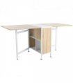HOMCOM Folding Table Computer Desk with Storage Shelves Oak, White Home Office