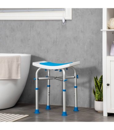 Adjustable Shower Stool with Suction Foot Pads for Elderly Disabled