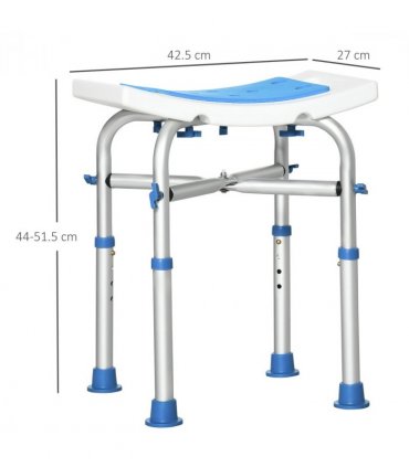 Adjustable Shower Stool with Suction Foot Pads for Elderly Disabled