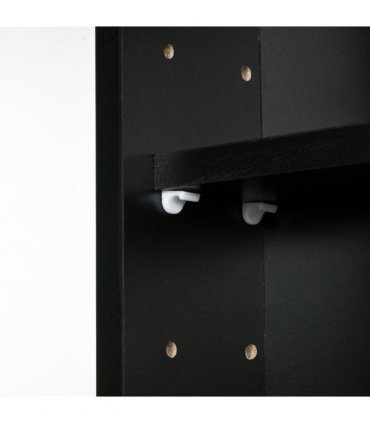 5-Tier Wall Display Shelf Unit Cabinet w/ Shelves Glass Doors Black