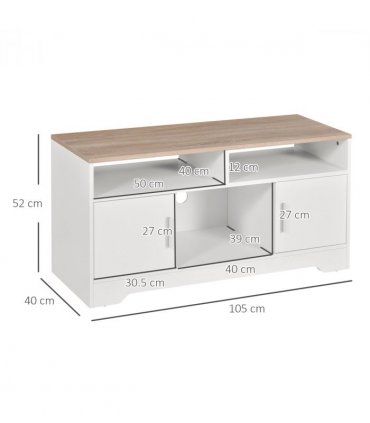 Home Office 42" TV Stand Storage Unit w/ Cabinets Shelves Living Room