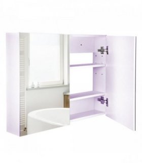 Mirror Cabinet White 102H x 120L x 67Wcm Double Door Wall Mounted Storage Unit