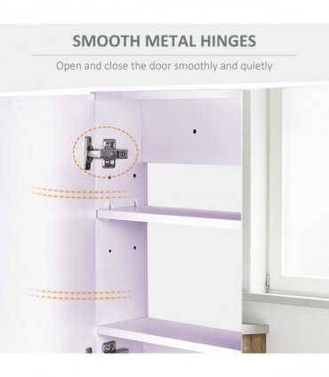 Mirror Cabinet White 102H x 120L x 67Wcm Double Door Wall Mounted Storage Unit