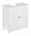 Wooden White 60Lx 30W x 60H (cm) Storage Cabinet with 2 Shelves for Bathroom