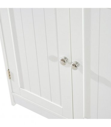 Wooden White 60Lx 30W x 60H (cm) Storage Cabinet with 2 Shelves for Bathroom