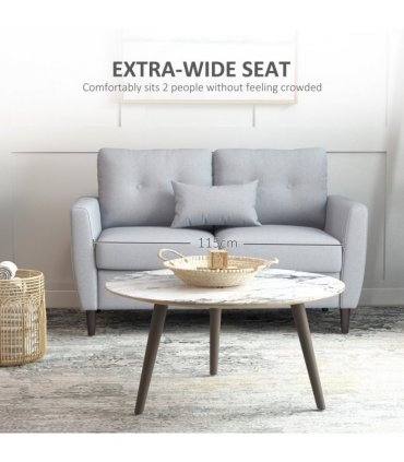 HOMCOM Modern Chic Loveseat with Armrest Spring Padding for Home Office