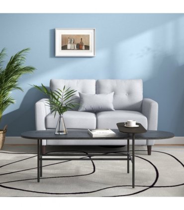 HOMCOM Modern Chic Loveseat with Armrest Spring Padding for Home Office