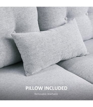 HOMCOM Modern Chic Loveseat with Armrest Spring Padding for Home Office