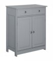 kleankin Bathroom Floor Storage Cabinet w/ 2 Drawers Door Cupboard Grey