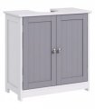 Under-Sink Storage Cabinet 60x60cm Adjustable Shelf Grey White MDF