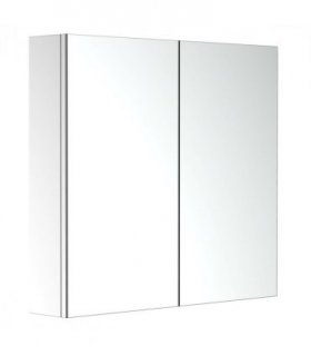 HOMCOM Bathroom Mirror Cabinet, Stainless Steel Wall Mounted Bathroom Storage Cabinet with Double Doors, 60x55cm
