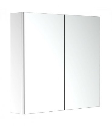 HOMCOM Bathroom Mirror Cabinet, Stainless Steel Wall Mounted Bathroom Storage Cabinet with Double Doors, 60x55cm